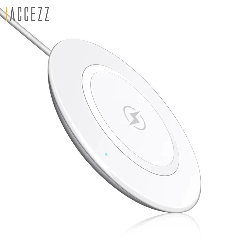 ! ACCEZZ QI Беспроводное зарядное устройство для samsung S8 S7 S9 Plus Note8 светодиодный