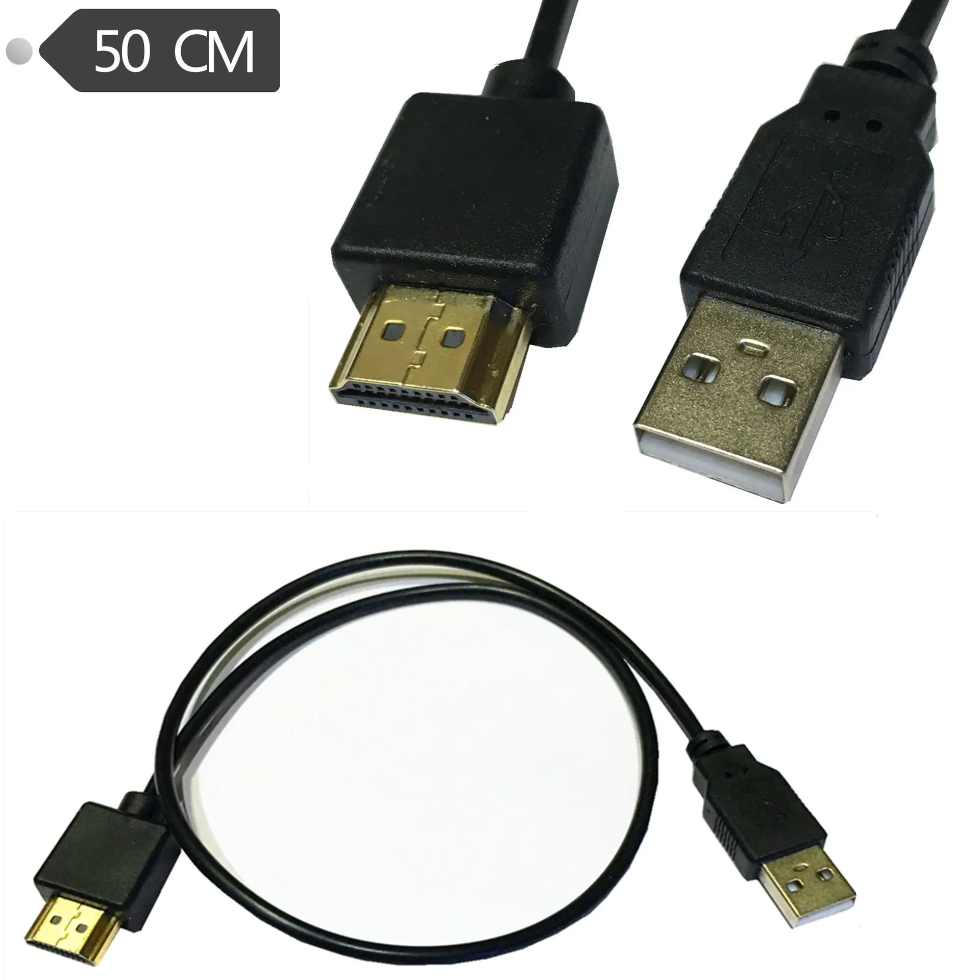 Адаптер A/V со штекером HDMI + разъем источника питания USB 2 0 кабель 5 м 50 см |