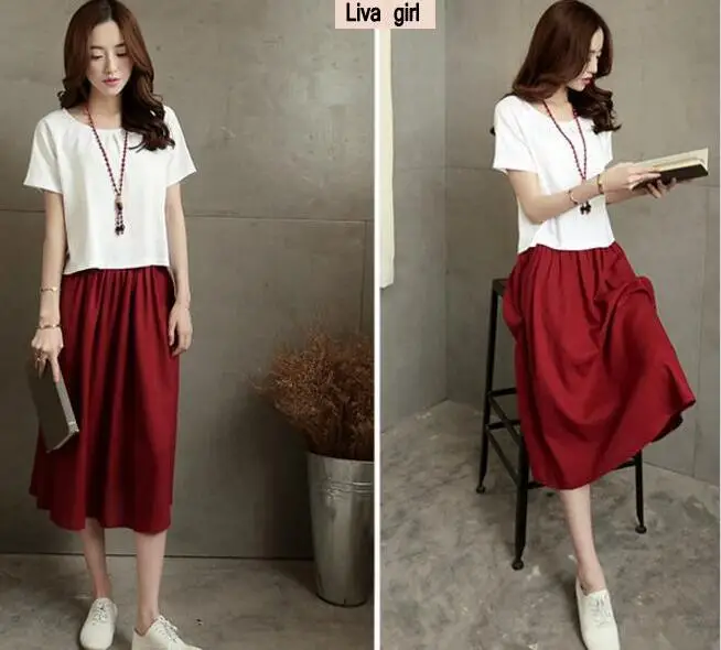 2017 лето новый леди свободные повседневная шею с коротким рукавом два набора