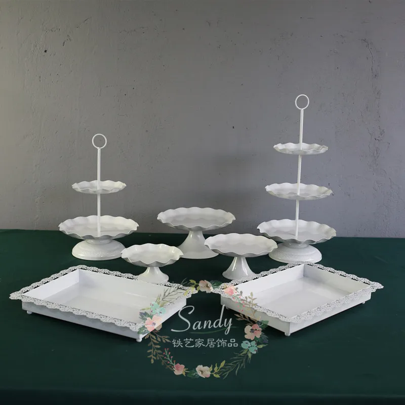 7 шт набор Европейская свадебная десертная платформа полка кованая железная