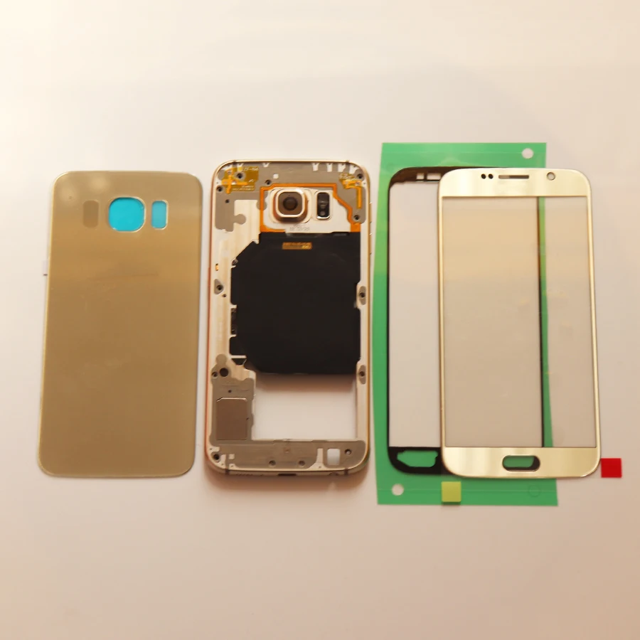 Полный комплект для Samsung Galaxy S6 G920 G920F G925 G925F средняя пластина рамка Шасси + задняя