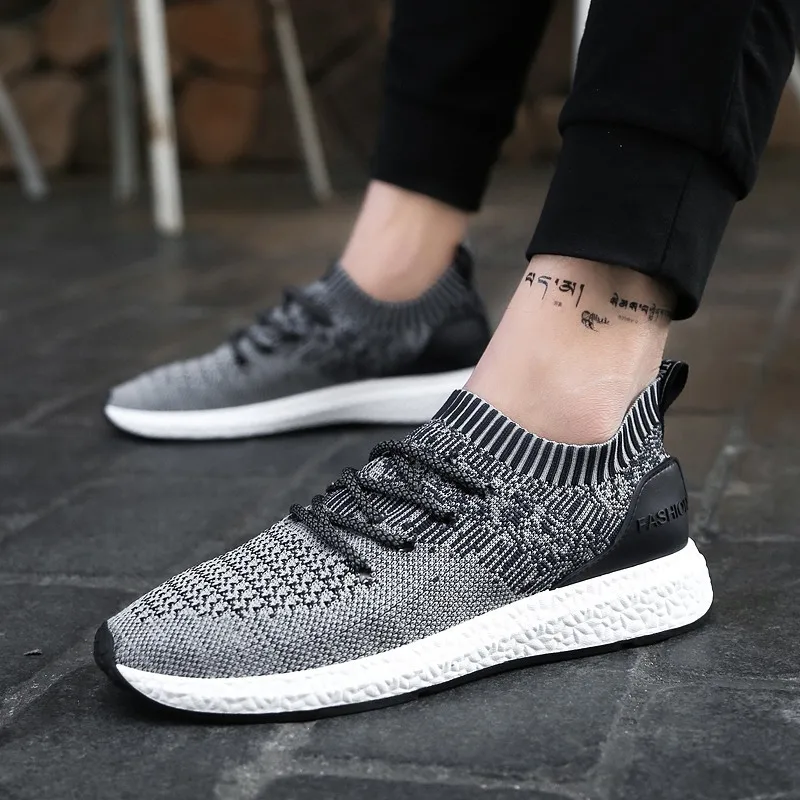 Men's Casual Shoes Flat 2018 High Quality Shallow Mouth Color Matching Slip-on Breathable Mesh Men Plus Size 38-46 | Обувь