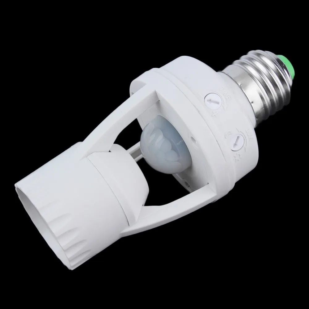 New 360 Degrees PIR Induction Motion Sensor IR infrared Human E27 Plug Socket Switch Base Led Bulb light Lamp Holder AC 110-220V | Лампы и