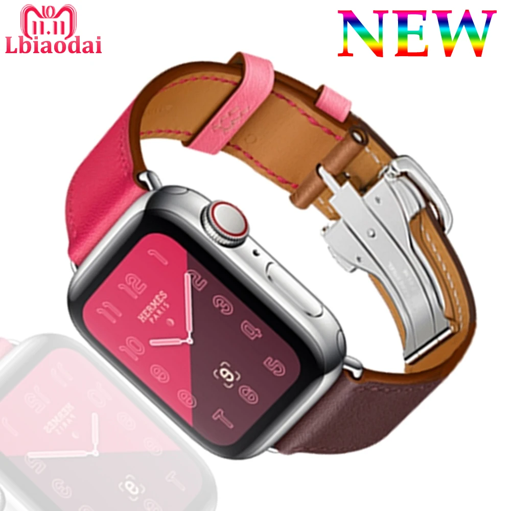 Кожаный ремешок для часов correa Apple watch band 4 42 мм/38 мм 44 40 браслет с пряжкой наручные