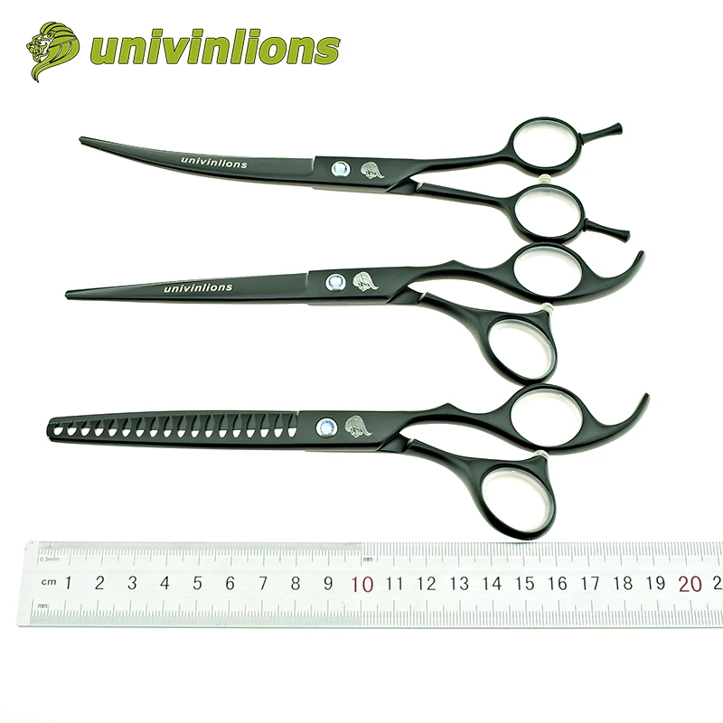 Univinlions 7 &quotГорячие Черные ножницы для ухода за домашними животными