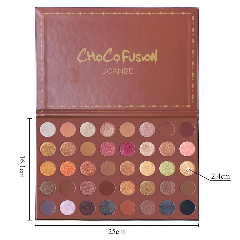 UCANBE палитра для макияжа 40 цветов CHOCO FUSION Shimmer Палитра теней для век земной цвет макияж матовые тени для век ню косметика