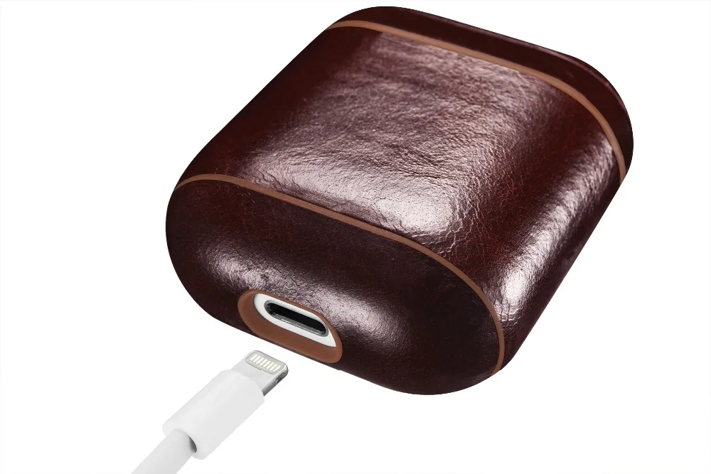 Чехол для гарнитуры из натуральной воловьей кожи для Apple AirPods, защитный чехол для зарядки Bluetooth, беспроводной чехол для наушников