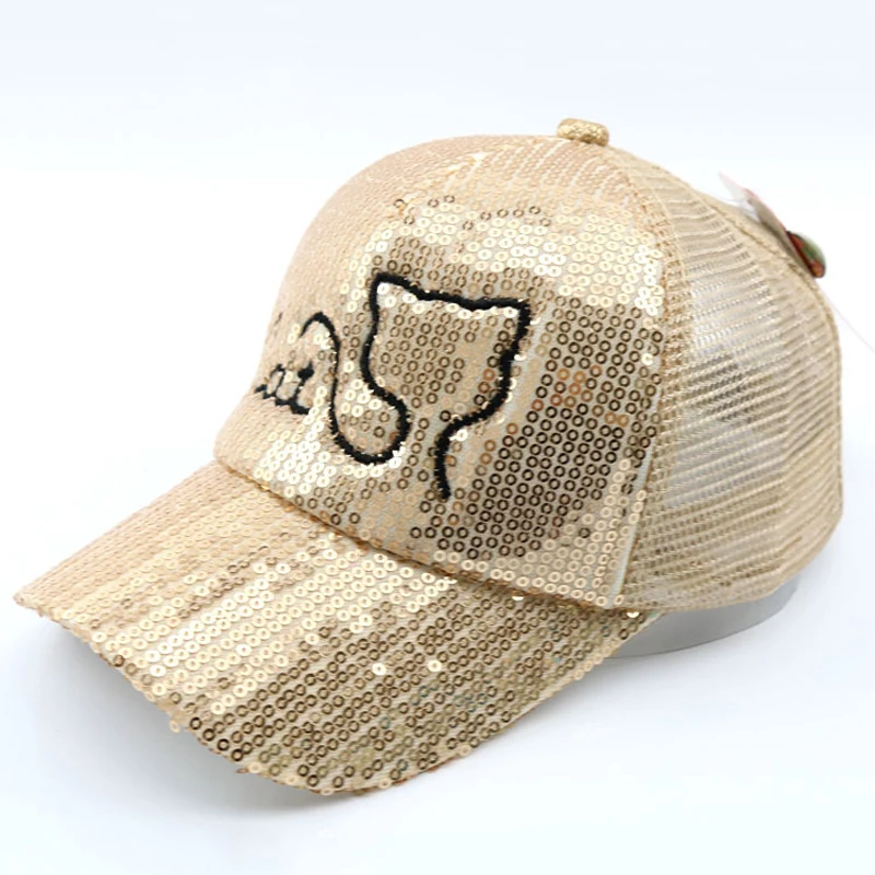 Летняя Детская кепка детская сетчатая Кепка с мультяшным котом бейсболки