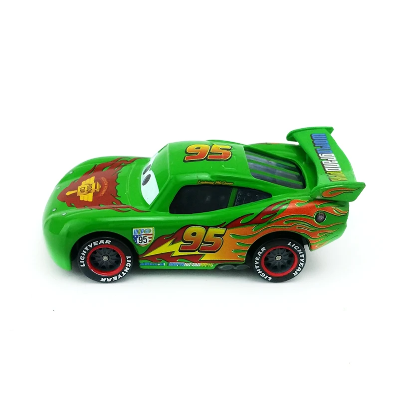 Disney Pixar Cars Green Lightning McQueen металлический литой игрушечный автомобиль 1:55 свободный