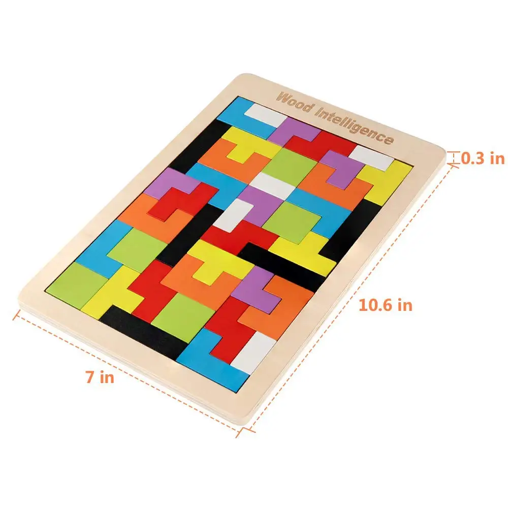 D FantiX 40 шт. деревянные головоломки для развития интеллекта красочные 3D русские