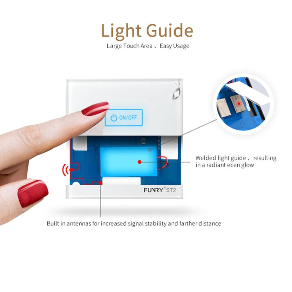 Водостойкий кристалл стеклянная панель Smart Touch светодио дный LED блестящая