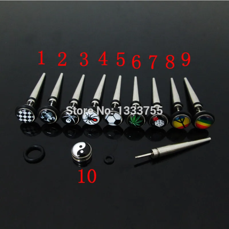 Бесплатная доставка пирсинг украшения для тела 1 пара 8 мм Иллюзия обманка из