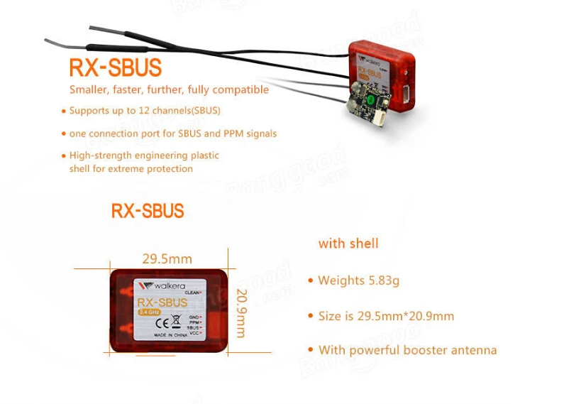 Оригинальный Walkera RX SBUS 2 4G 12CH PPM выход приемник для Devo 7/F7/10/12 e RC модель|ppm receiver|walkera