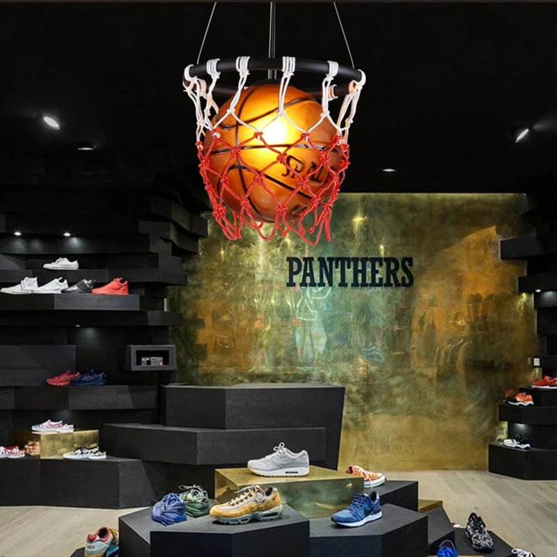 Креативный Ретро американский стиль Баскетбол современный LED подвесной
