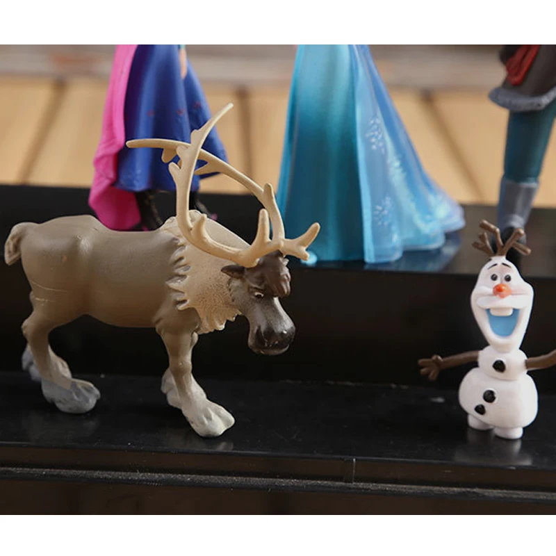 Disney 5 шт./лот Frozen Princess 10 см Анна Эльза Фигурки Кристофф Свен Олаф ПВХ модель куклы