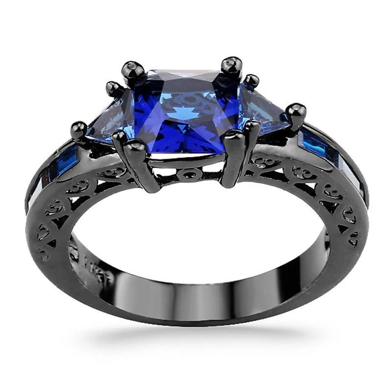 Yi qi булавки для женщин ювелирные изделия принцессы 2.6CT Cut огромный черный
