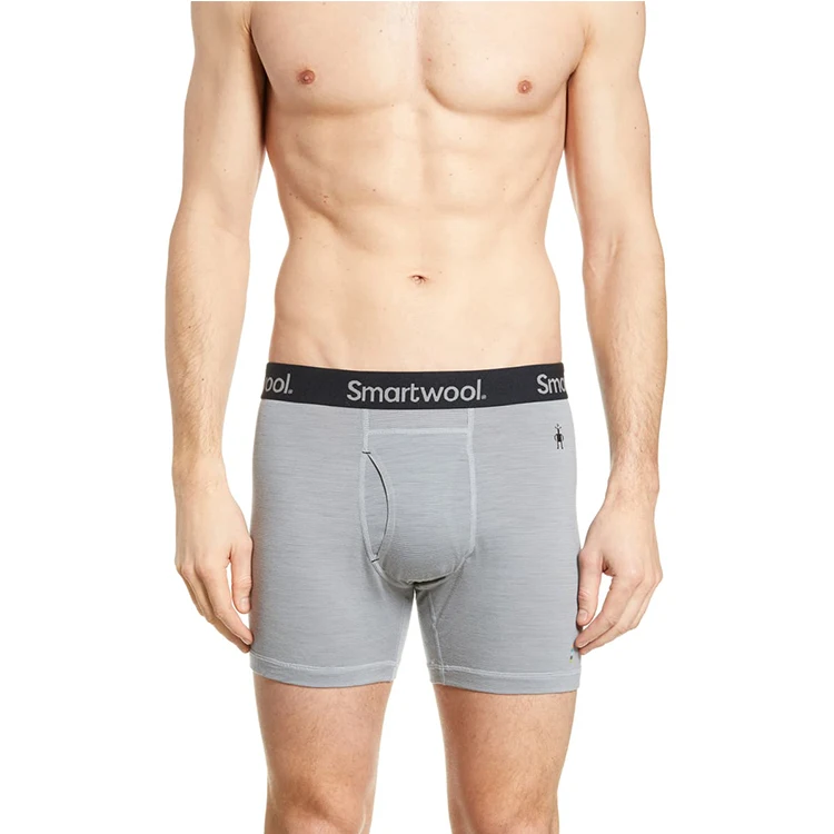 Light Gray Мужское нижнее белье из мериносовой шерсти, мужские боксеры, Трусы из мериносовой шерсти, быстросохнущее дышащее мягкое нижнее белье, размеры s-xl, черный цвет - Цвет: Light Gray