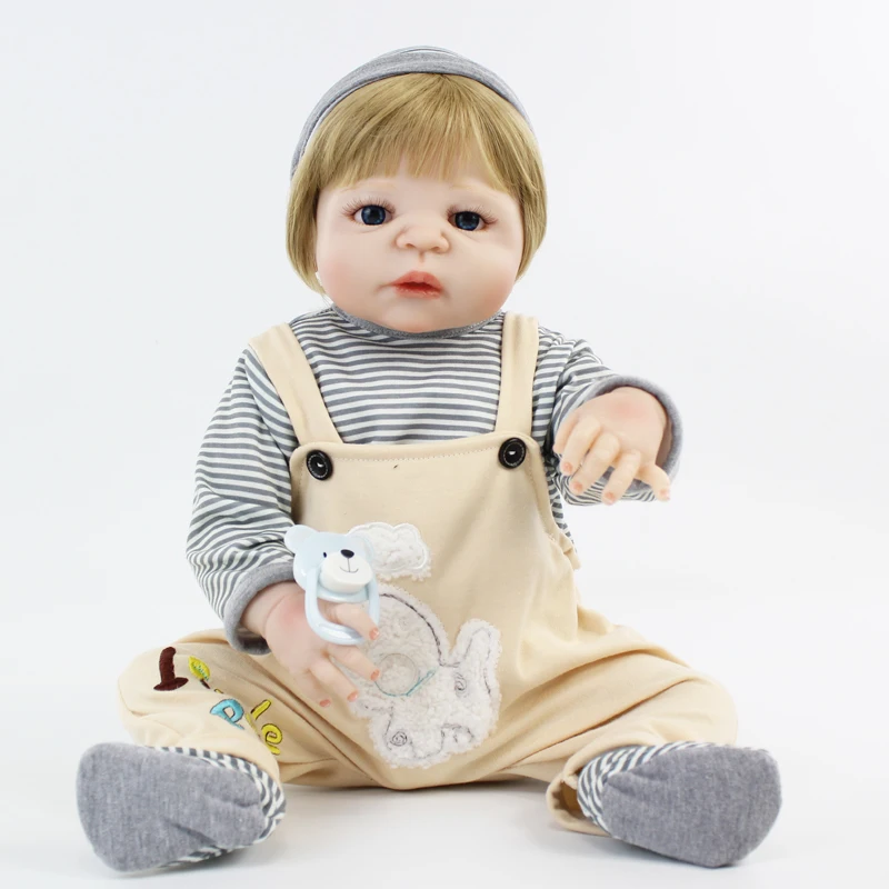 

55cm Full Silicone Bebe Reborn Doll 22" Lifelike Vinyl Newborn Babies Lovely Birthday Gift Waterproof Bathe Toy Alive Bonecas