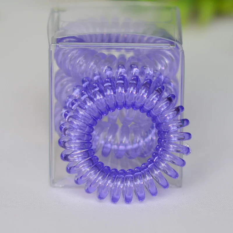 Телефонный провод спиральный непрозрачный резинки для волос в прозрачных цветах эластичные ленты девочек-аксессуары.