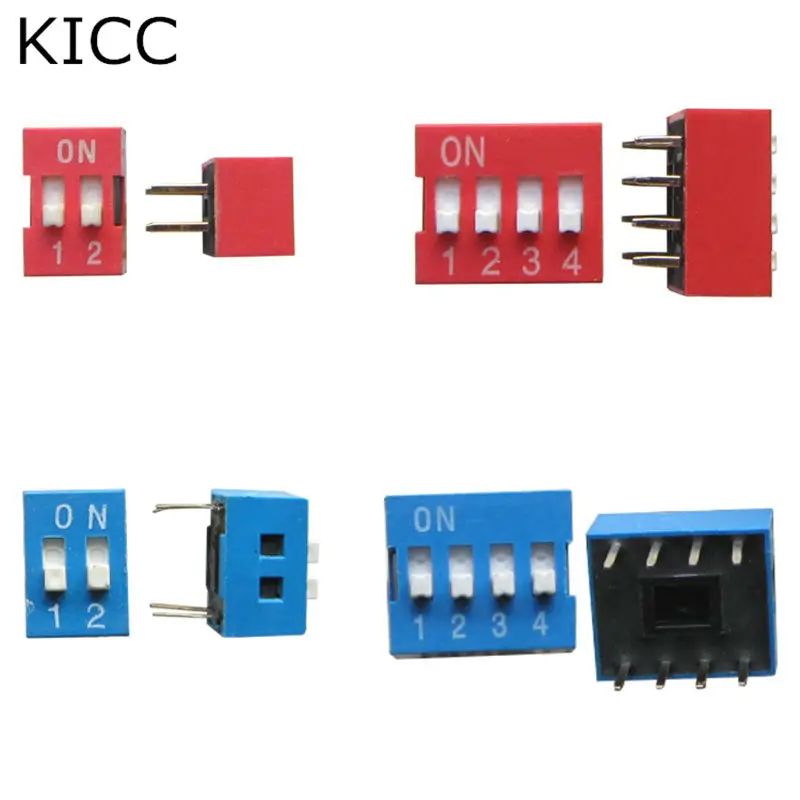 

10Pcs Red Toggle switch 12 Limit 2.54mm DIP24 Coding number switch DS-12