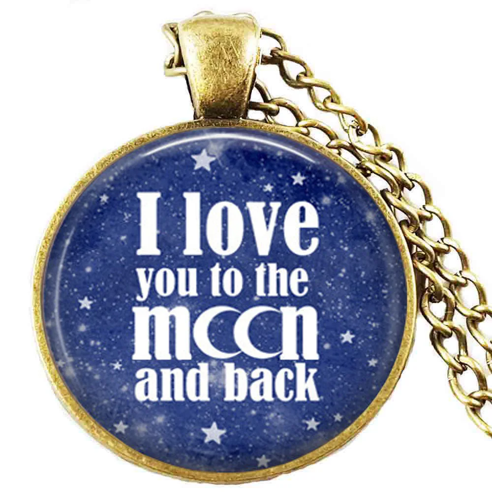 Я люблю тебя на Луну и обратно ожерелье подарок день Святого Валентина Кулон луна