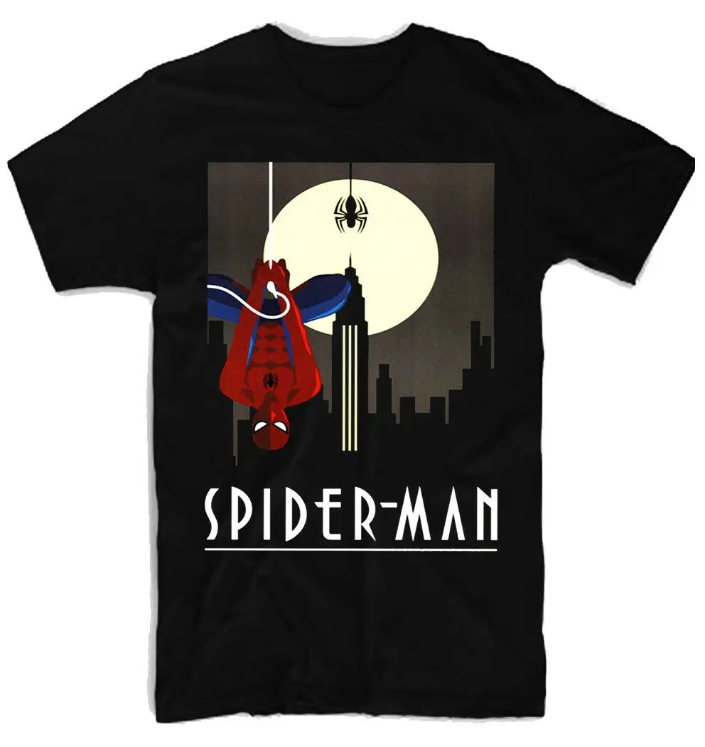 Человек паук фильм 100% хлопок Мужская T SHIRT. E0252 круглый вырез хит продаж мужская