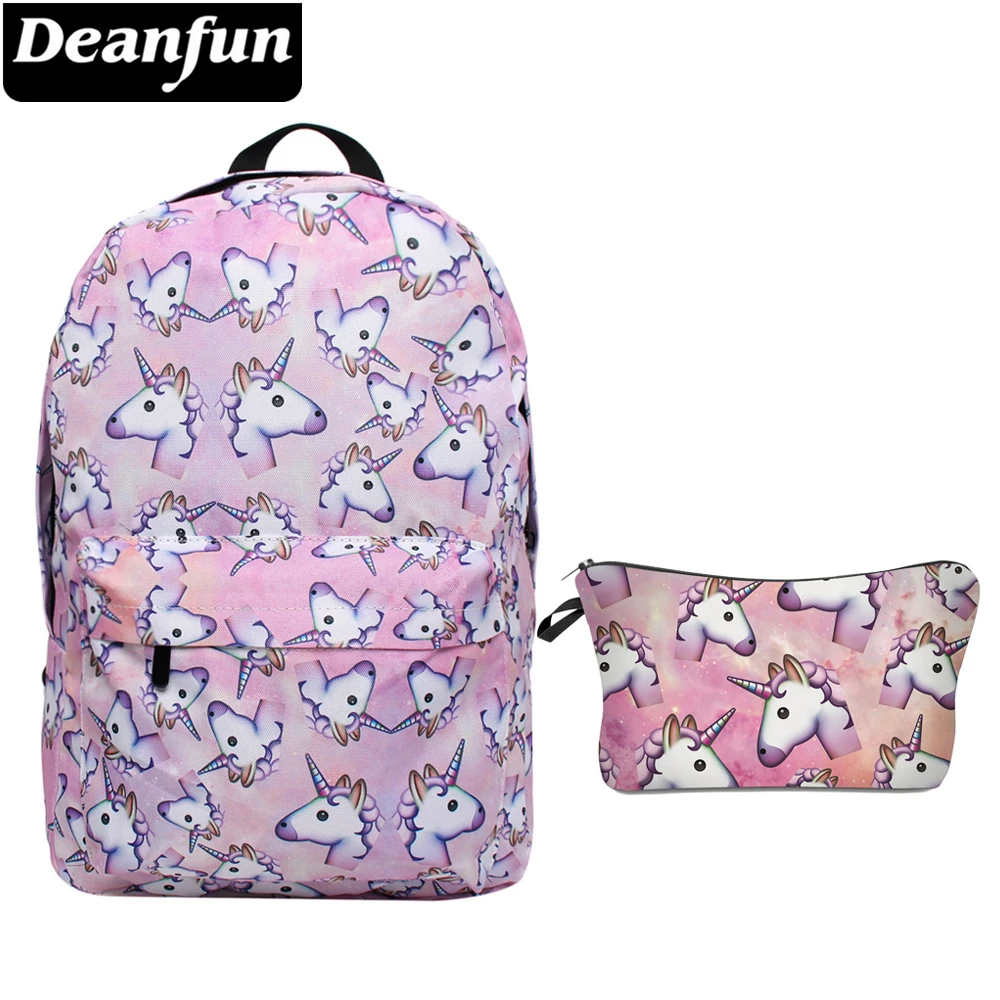 Deanfun 2 шт. печати Симпатичные Единорог рюкзаки для девочек школьные сумки на плечо
