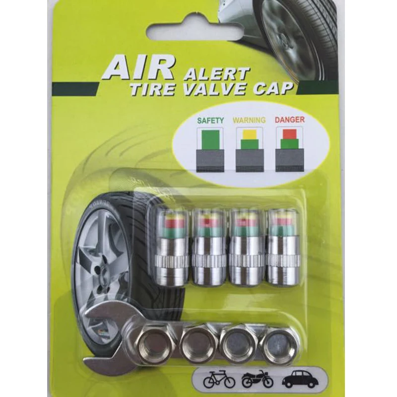 YingShiJie Auto Air Pressure Alarm device Alert Indicator Valve Stem Monitor Sensor Caps Car Tire Security Systems 2.4Bar | Автомобили и