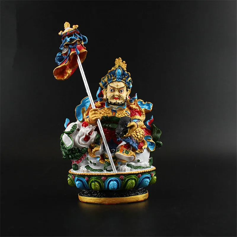 

12.5CM -High Grade Vaishravana Buddha Home and Company Decorative Resin Painted Small Buddha Statue Zambala Buddha Statue