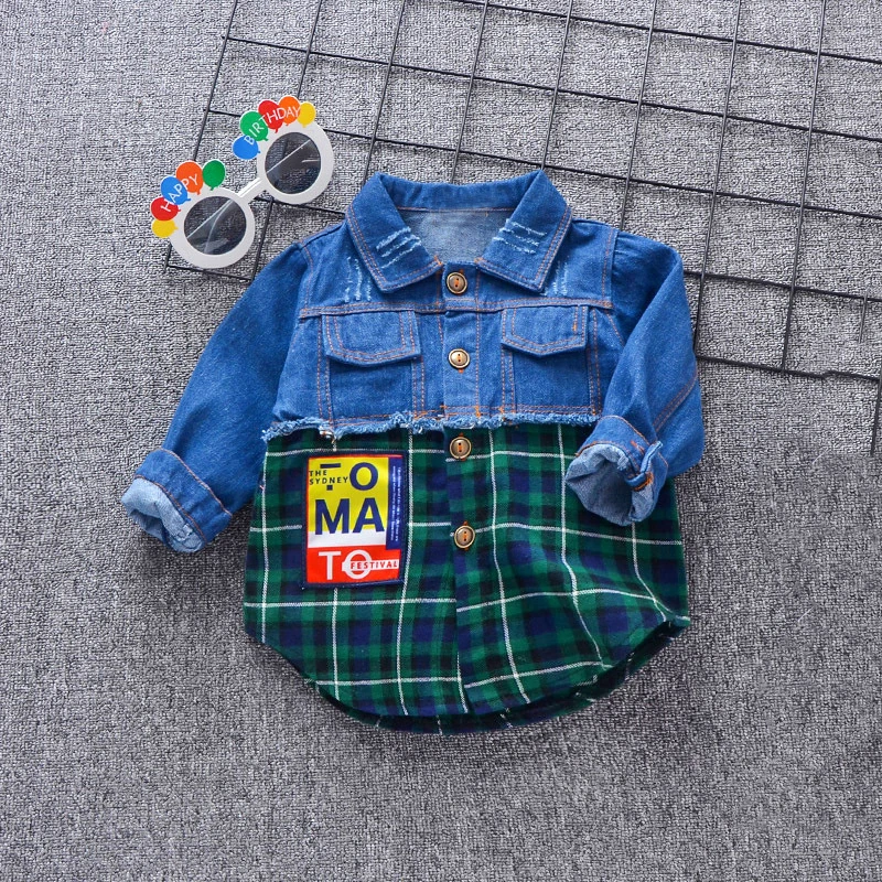 Популярная хлопковая рубашка в клетку для маленьких мальчиков и девочек