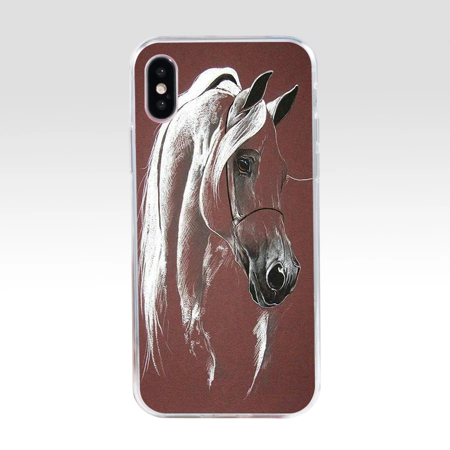 281SD акварель дух коня подарок Мягкий Силиконовый ТПУ чехол для телефона iPhone 5 5S SE X