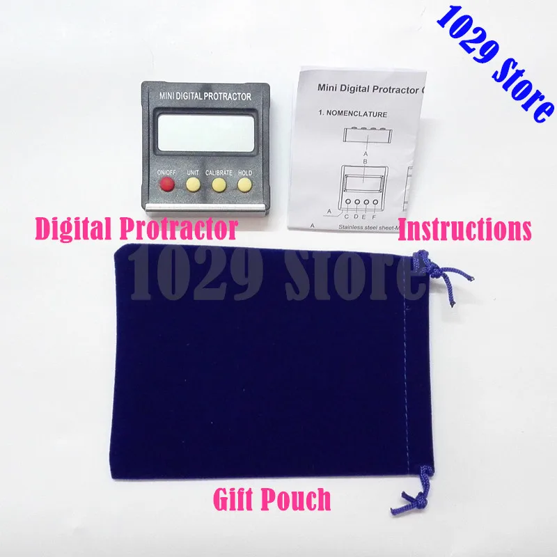 10 pcs 1 Lot Mini Digital Protractor Inclinometer box Electronic Level Box Magnetic Base Measuring Tools with Gift Pouch | Инструменты