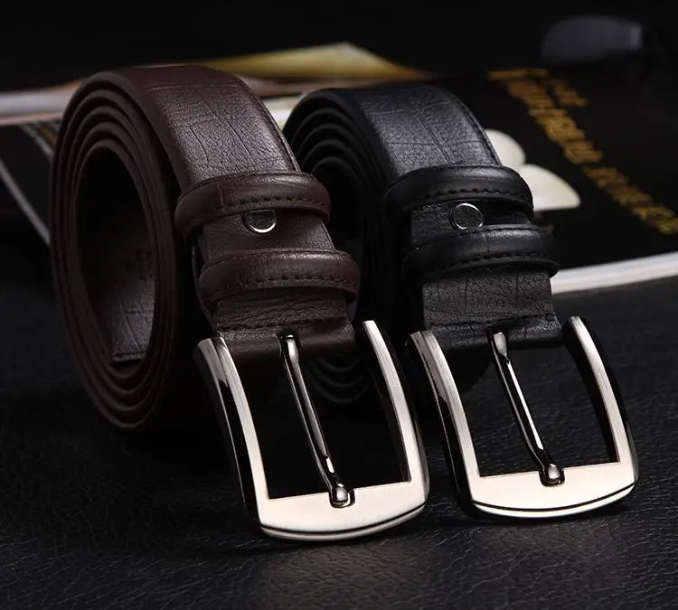 Кожаные модные мужские ремни с крокодиловым узором повседневные кожаные поясные
