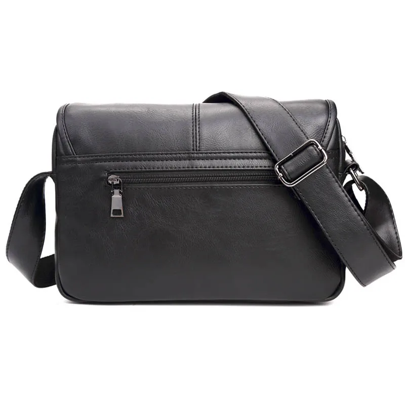 Мужская винтажная сумка-мессенджер Fabra черная горизонтальная сумка на плечо из