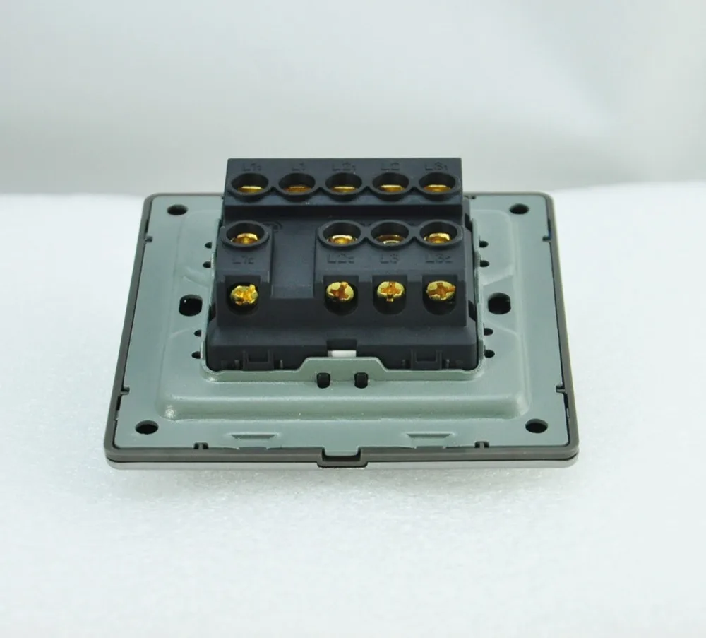 Роскошный настенный выключатель панель света 3 банды 2 пути кнопочный 16А 110 ~ 250 В 220