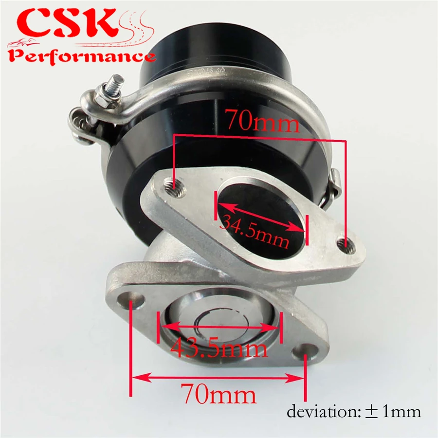 ADJUSTABLE TURBO MANIFOLD 38MM EXTERNAL WASTE GATE BLACK+8 PSI SPRING+FLANGE KIT |