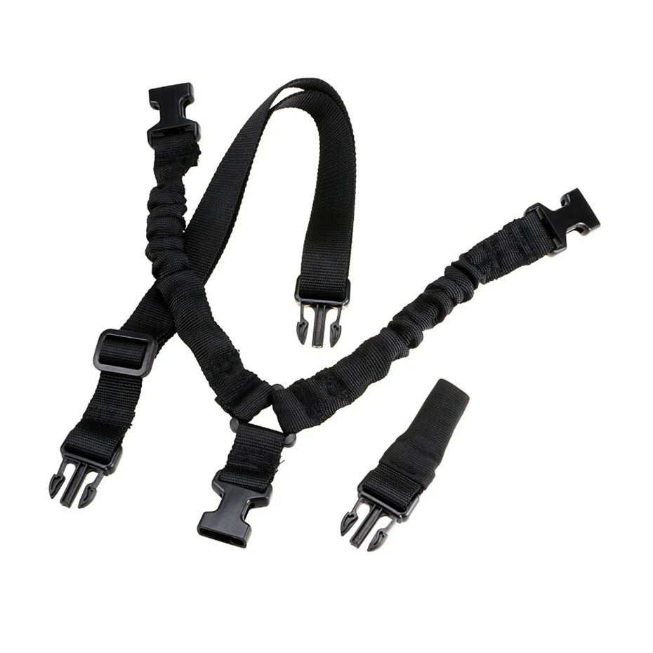 

YINGTOUMAN Double Point Bungee Sling Stretch Nylon Rope Multi Tools Multi-functional Tactical Braces Safety Rope EDC