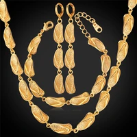 gold choker necklace set bracelet earrings fashion jewelry gold color cute slipper jewelry set for women neh987
