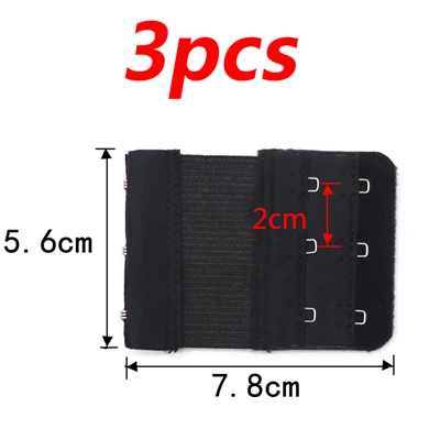 3pcs 3/4 шт. Для женщин Аксессуары для нижнего белья бюстгальтер расширитель 4 ряда 4 Крючки туфли с ремешком и пряжкой нижнее белье швейные инструменты, нержавеющая сталь регулируемые расширители для бюстгальтера - Цвет: 3pcs