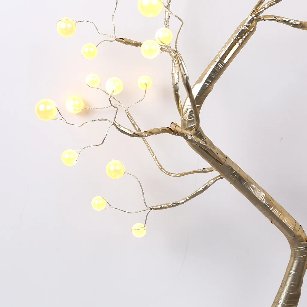 Батарея + питание от USB перламутровые огни с 36 теплым белым светодиодный