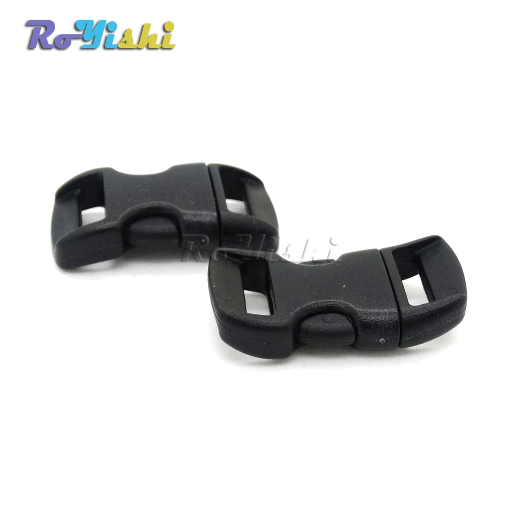 Мини черная пластиковая пряжка Боковая кнопка заклепка браслеты 100 шт./упак. 3/8