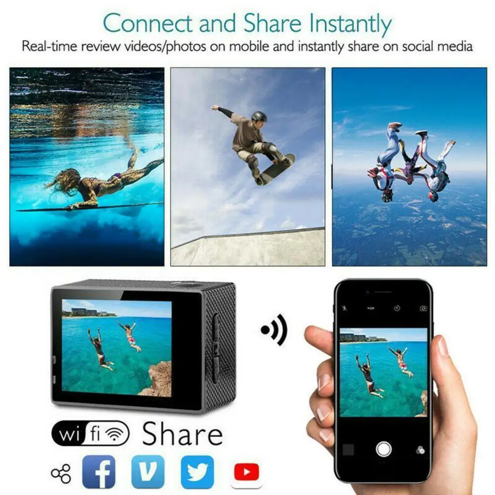 Экшн-камера H9R/H9 Ultra HD 4K WiFi дистанционное управление спортивная видеокамера DVR DV go Водонепроницаемая профессиональная камера