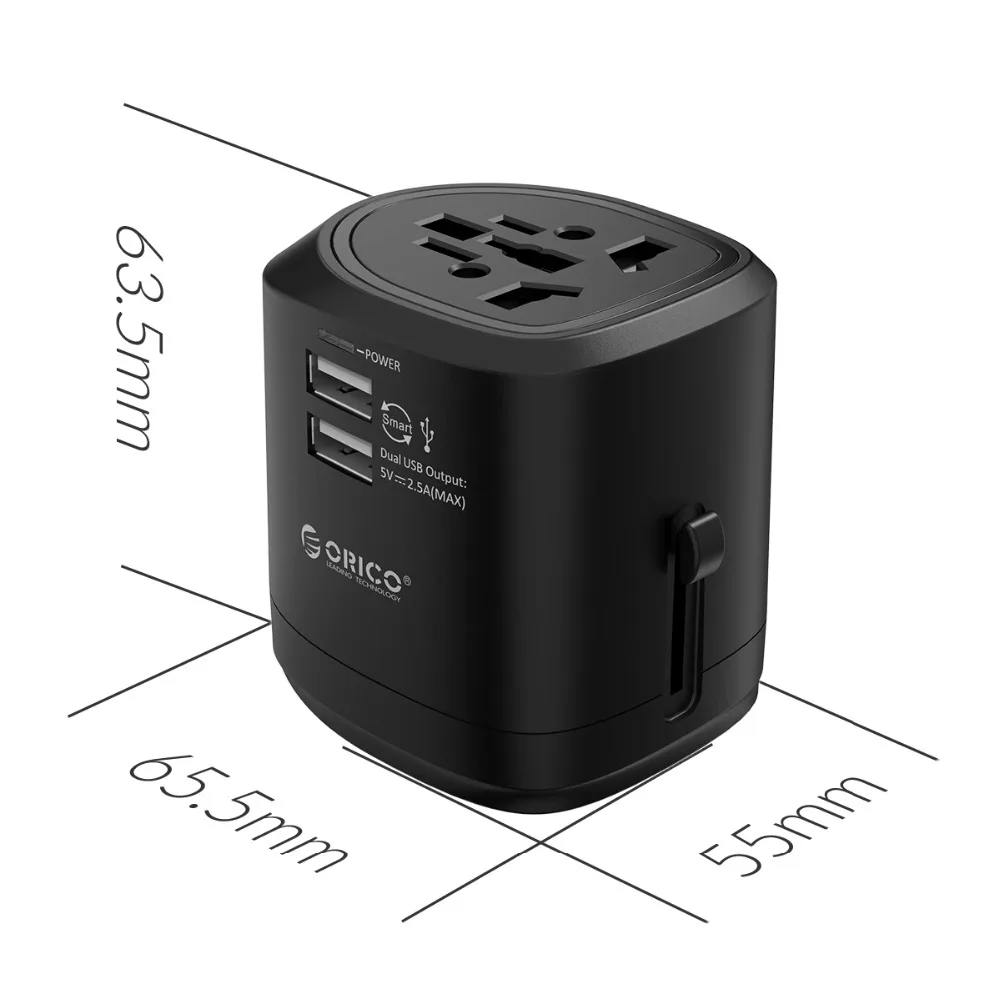 Универсальный адаптер ORICO, универсальный адаптер для путешествий, Usb зарядное устройство, розетка, настенное зарядное устройство для ЕС, США, Великобритании, Австралии