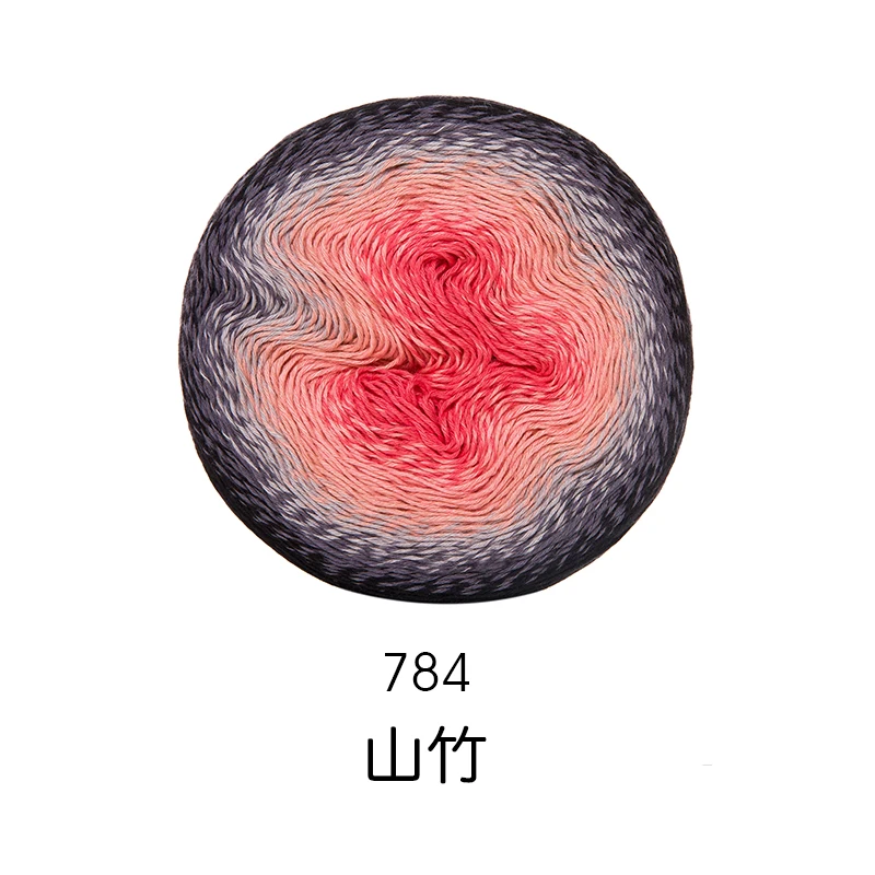 225 г, 1000 м/бала, Модная хлопковая пряжа для вязания крючком, шаль, детское платье, градиентная пряжа ярких цветов, ручная вязка, материал