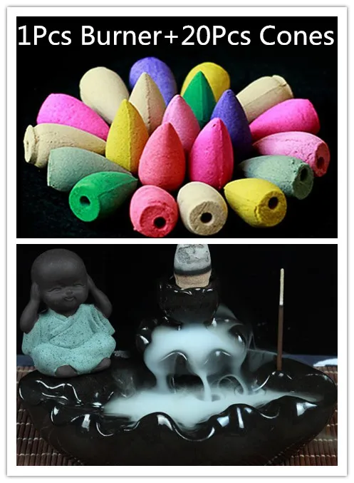 20 шт. конусы и горелка для благовоний|incense stick burners|stick incense burnerincense backflow burner |