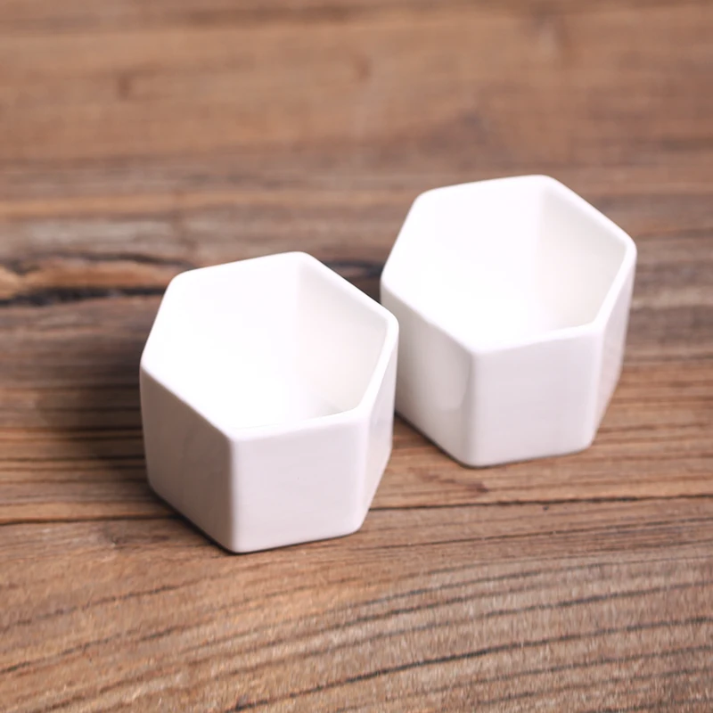 Керамическая ваза для цветов шестиугольная декоративная керамическая из