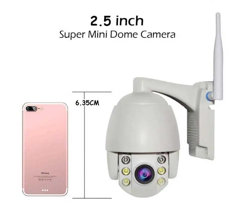 Мини PTZ камера с 5-кратным зумом HD 1080P Водонепроницаемая ip-камера безопасности 360 ° ONVIF CCTV система видеонаблюдения полноцветная ночная съемка