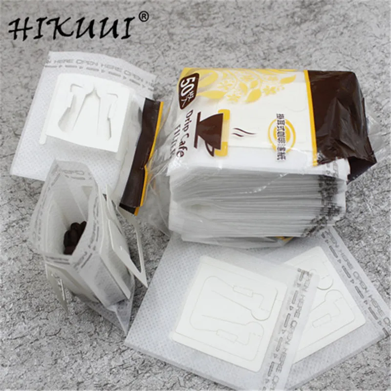 HIKUUI 50 шт/100 шт/150 шт одноразовые капельные кофейные чашки фильтр пакеты Висячие чашки кофейные фильтры кофейные и чайные инструменты