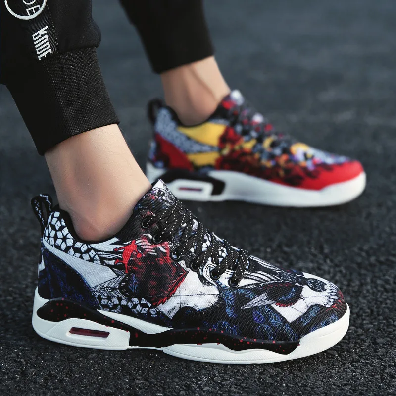 QWEDF Ins Hot Sell Vulcanize Shoes Men Casual Outdoor Damping Sneakers Men Plus Size Male Footwear Vulcanize Shoes X7-25 - Цвет: H