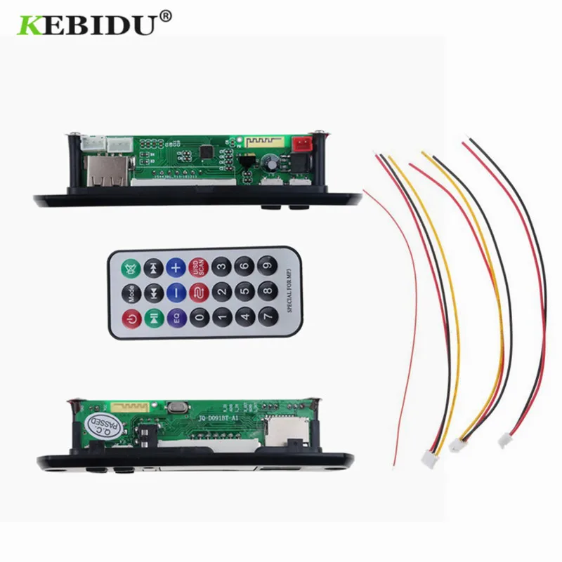 KEBIDU DC 5 в 12 В Автомобильный Bluetooth MP3 WMA FM AUX декодер плата аудио модуль FM TF радио автомобильный MP3 динамик аксессуары